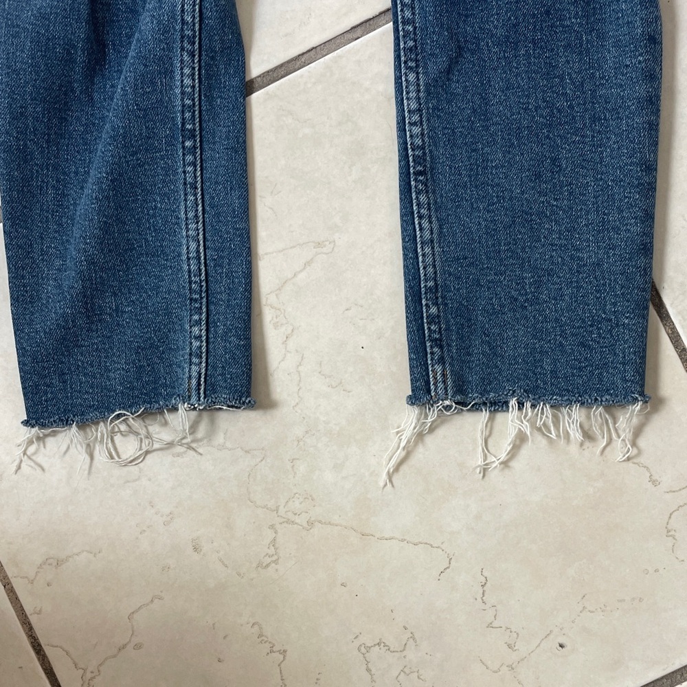 Re/Done Blue Distressed Skinny Jeans - Picture 5 of 8